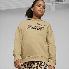 ДЕТСКИ СУИТШЪРТ ЗА МОМИЧЕ PUMA 67941883 ESS+ ANIMAL HOODIE TR G БЕЖОВ