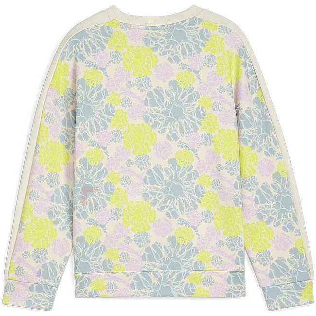 ДЕТСКА БЛУЗА ЗА МОМИЧЕ PUMA 62444587 T7 SNFLR AOP CREW TR G ТЮРКОАЗЕНА