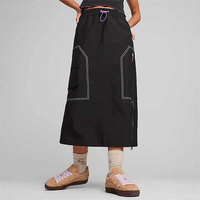 ДАМСКА ПОЛА PUMA X X-GIRL 62471101 MIDI SKIRT WV ЧЕРЕН