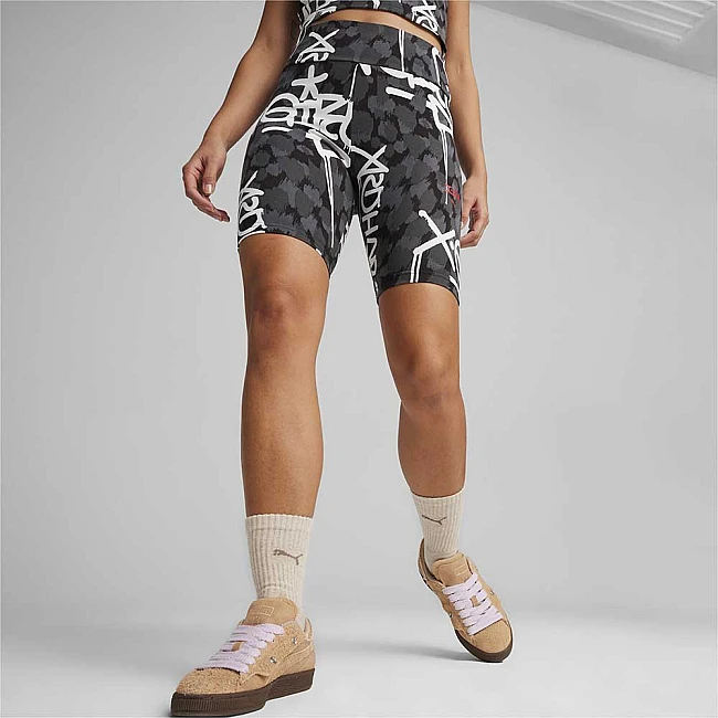 ДАМСКИ КЪС КЛИН PUMA X X-GIRL 62472101 AOP SHORT TIGHTS 7IN ЧЕРЕН
