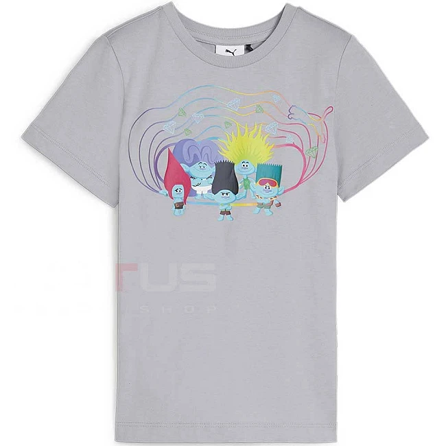 ДЕТСКА ТЕНИСКА ЗА МОМИЧЕ PUMA X TROLLS 62481663 TEE СИВА