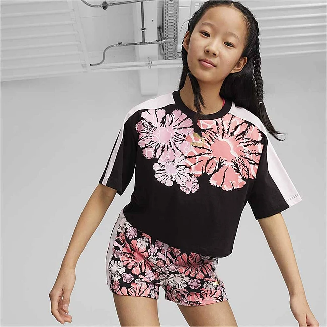 ДЕТСКА ТЕНИСКА ЗА МОМИЧЕ PUMA 62506101 T7 SNFLR GRAPHIC TEE G ЧЕРНА