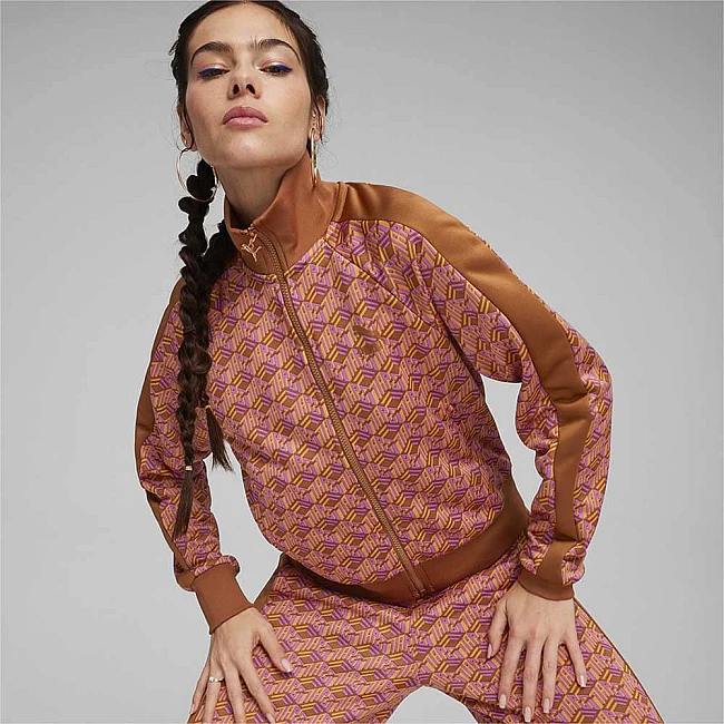 ДАМСКО ГОРНИЩЕ PUMA 62560181 T7 AOP TRACK JACKET КАФЯВО