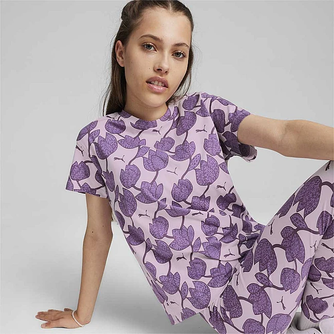 ДЕТСКА ТЕНИСКА ЗА МОМИЧЕ PUMA 67940960 ESS+ BLOSSOM AOP TEE G РОЗОВА