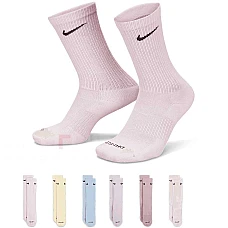 ЧОРАПИ NIKE ED PLS CSH CRW 6PR - 132 БЕЛИ/РОЗОВИ/ЖЪЛТИ