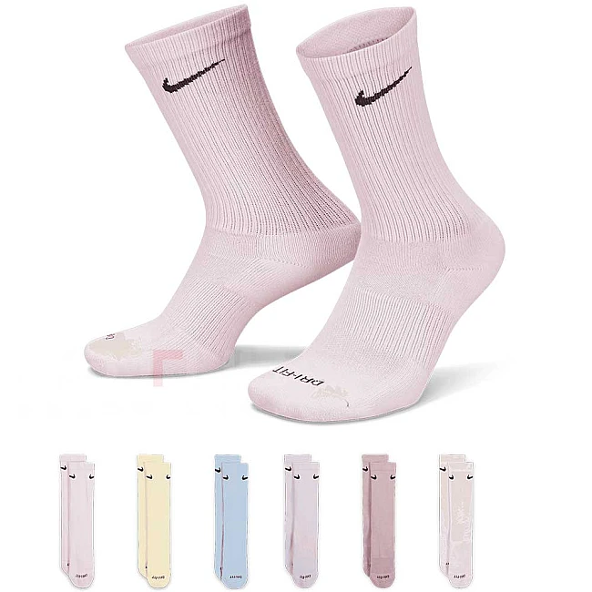 ЧОРАПИ NIKE ED PLS CSH CRW 6PR - 132 БЕЛИ/РОЗОВИ/ЖЪЛТИ