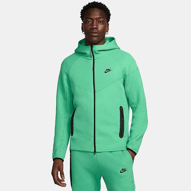 МЪЖКО ГОРНИЩЕ NIKE TCH FLC FZ WR HOODIE СВЕТЛОЗЕЛЕНО