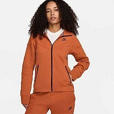 ДАМСКО ГОРНИЩЕ NIKE NSW TCH FLC WR FZ HDY ОРАНЖЕВО-КАФЯВО