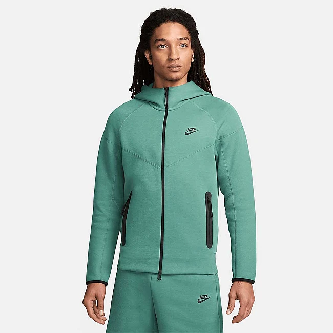 МЪЖКО ГОРНИЩЕ NIKE TCH FLC FZ WR HOODIE ЗЕЛЕНО