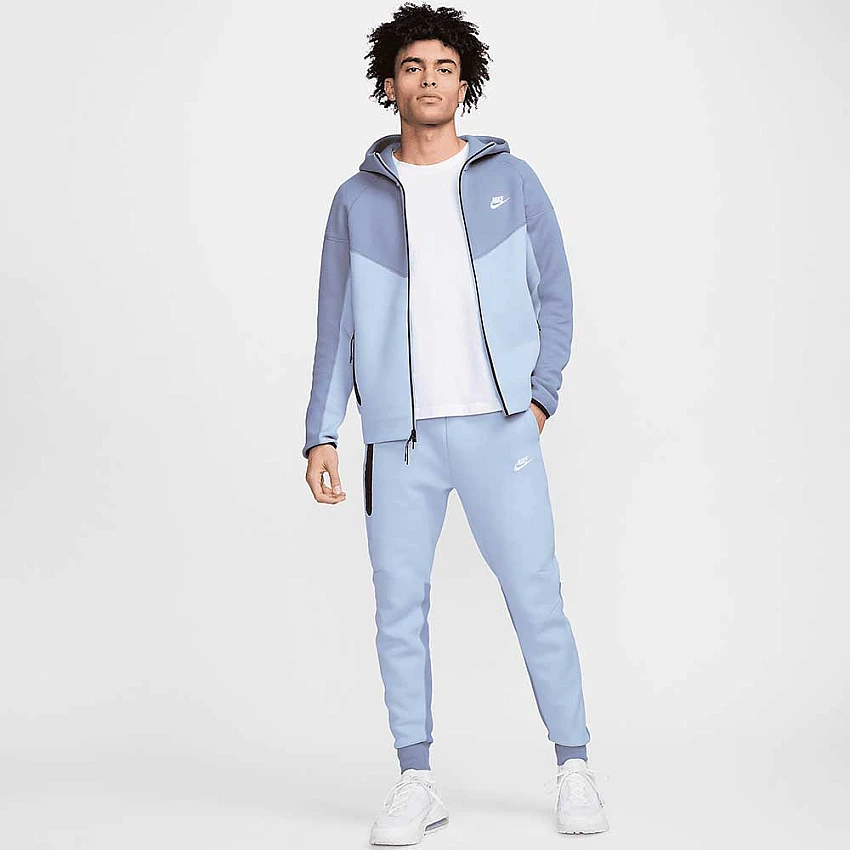МЪЖКО ГОРНИЩЕ NIKE TCH FLC FZ WR HOODIE СИВО/СВЕТЛОСИНЬО | Цени от