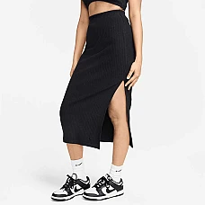 ДАМСКА ПОЛА NIKE NSW CHLL KNT RIB MD SKIRT ЧЕРНА
