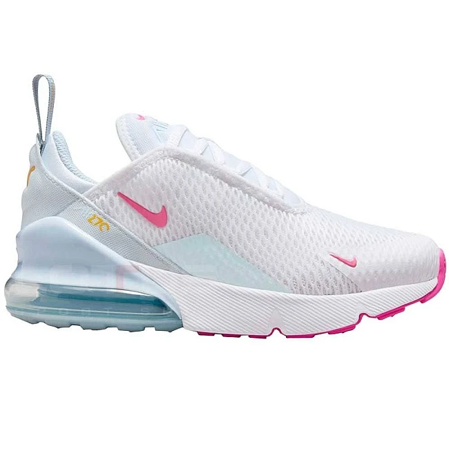 ДЕТСКИ МАРАТОНКИ ЗА МОМИЧЕ NIKE AIR MAX 270 (PS) БЕЛИ/СИВО-СИНИ