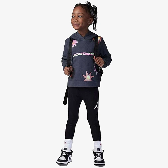 БЕБЕШКИ СПОРТЕН ЕКИП ЗА МОМИЧЕ NIKE G DELORIS JORDAN FLOWER PO S ТЪМНОСИВ/ЧЕРЕН