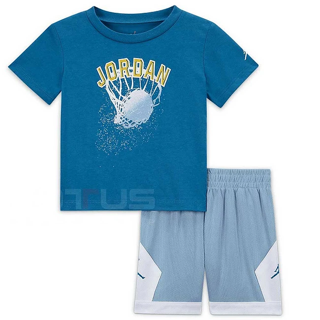 БЕБЕШКИ СПОРТЕН ЕКИП ЗА МОМЧЕ NIKE B JORDAN HOOP STLES MESH SET СИН/СИВ