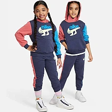 ДЕТСКИ СПОРТЕН ЕКИП ЗА МОМЧЕ NIKE COLOR BLOCKED JOGGER SET СИН/КАФЯВ