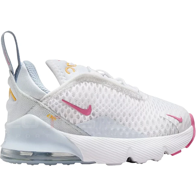 ДЕТСКИ МАРАТОНКИ ЗА МОМИЧЕ NIKE AIR MAX 270 (TD) БЕЛИ/СИВО-СИНИ