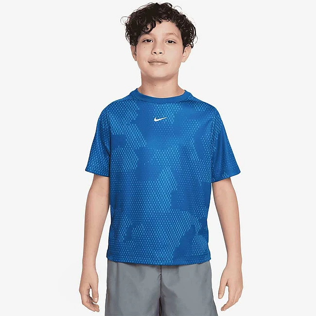 ДЕТСКА ТЕНИСКА NIKE DF MULTI SS TOP AOP СИНЯ