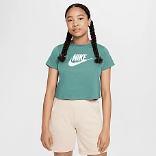ДЕТСКА ТЕНИСКА ЗА МОМИЧЕ NIKE NSW TEE CROP FUTURA ЗЕЛЕНА