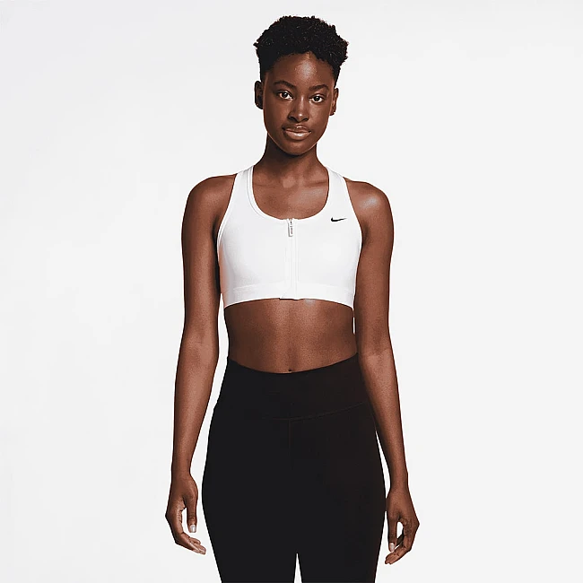 ДАМСКИ СПОРТЕН СУТИЕН NIKE DF SWOOSH PDED FZ BRA БЯЛ