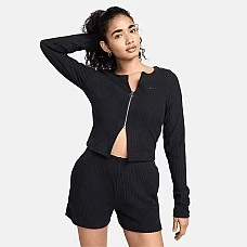 ДАМСКО ГОРНИЩЕ NIKE NSW CHLL KNT RIB FZ CRDGN ЧЕРНО