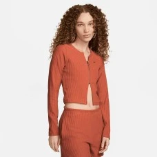 ДАМСКО ГОРНИЩЕ NIKE NSW CHLL KNT RIB FZ CRDGN ОРАНЖЕВО-КАФЯВО