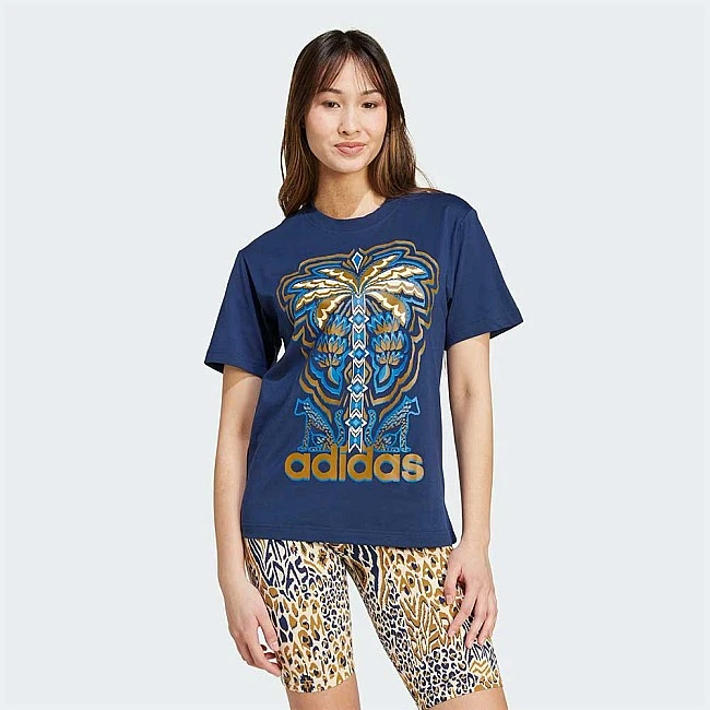 ДАМСКА ТЕНИСКА ADIDAS IV9758 FARM GFX TEE ТЪМНОСИНЯ