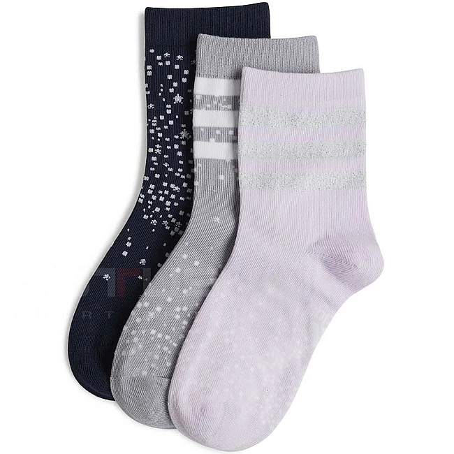 ДЕТСКИ ЧОРАПИ ЗА МОМИЧЕ ADIDAS IW1114 WG 3PP SOCKS БЛЕДОЛИЛАВИ/СИВИ/ТЪМНОСИНИ
