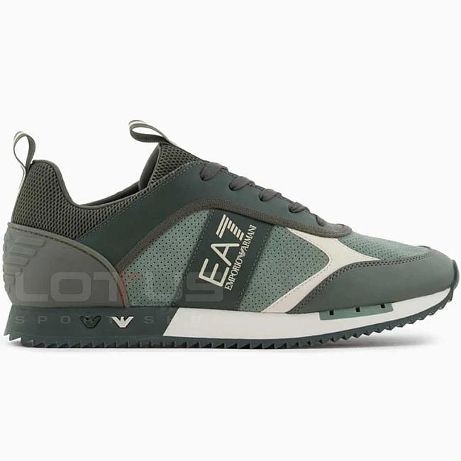 МЪЖКИ ОБУВКИ EA7 EMPORIO ARMANI X8X027-T988 BLACK&WHITE LACES ЗЕЛЕНИ