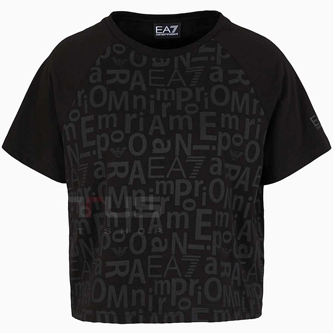 ДАМСКА ТЕНИСКА EA7 EMPORIO ARMANI 7W000005-UC001 TRAIN GRAPHICS SERIES W TEE SS ALLOVER ЧЕРНА