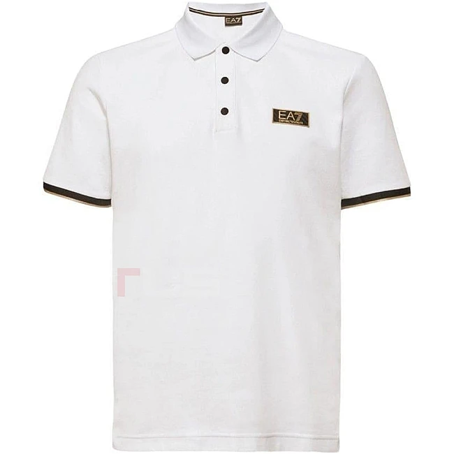 МЪЖКА ТЕНИСКА EA7 EMPORIO ARMANI 7M000022-U0002 TRAIN GOLD LABEL M POLO PIMA PQ БЯЛА