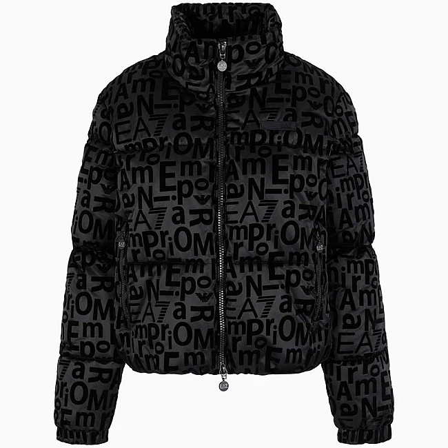 ДАМСКО ЯКЕ EA7 EMPORIO ARMANI 7W000009-UC001 TRAIN GRAPHICS SERIES W JACKET EXTRA PADDED THERMORE ЧЕРНО