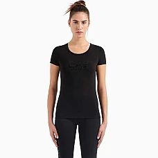 ДАМСКА ТЕНИСКА EA7 EMPORIO ARMANI 8NTT66-0228 TRAIN SHINY W TEE SS ЧЕРНА