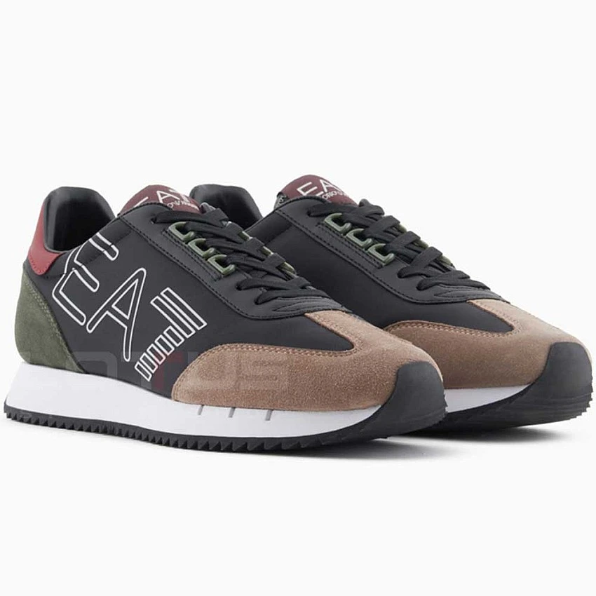 МЪЖКИ ОБУВКИ EA7 EMPORIO ARMANI X8X101-T985 BLACK&WHITE VINTAGE ЧЕРНИ/ЗЕЛЕНИ