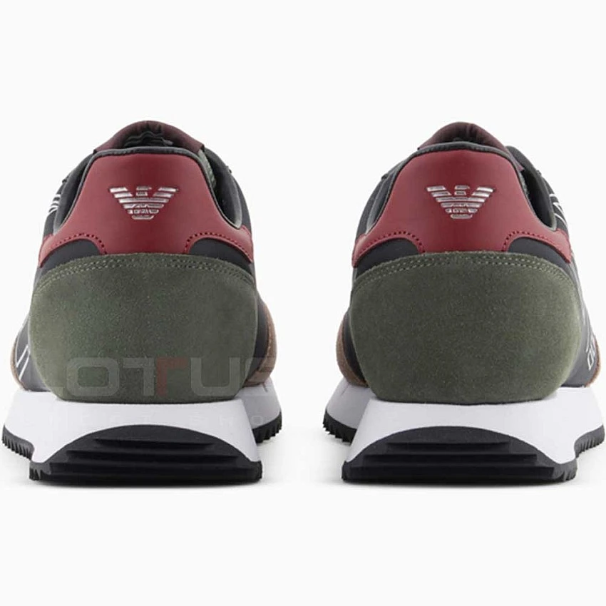 МЪЖКИ ОБУВКИ EA7 EMPORIO ARMANI X8X101-T985 BLACK&WHITE VINTAGE ЧЕРНИ/ЗЕЛЕНИ