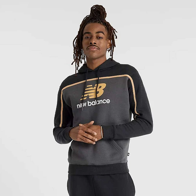 МЪЖКИ СУИТШЪРТ NEW BALANCE MT43524BK SHIRT CLASSICS FLEECE HOODIE ЧЕРЕН