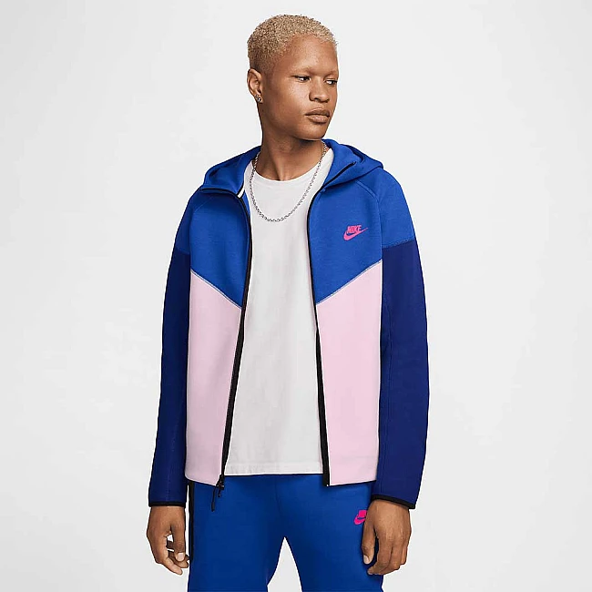 МЪЖКО ГОРНИЩЕ NIKE FZ4709-480 TCH FLEECE FZ WR HOODIE ТЪМНОСИНЬО/РОЗОВО