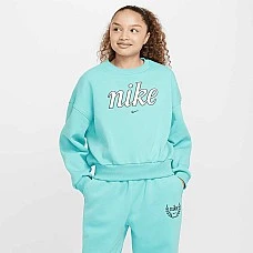 ДЕТСКА БЛУЗА ЗА МОМИЧЕ NIKE FZ5566-338 NSW CLUB FLC BXY CRW GX STAR СВЕТЛОЗЕЛЕНА