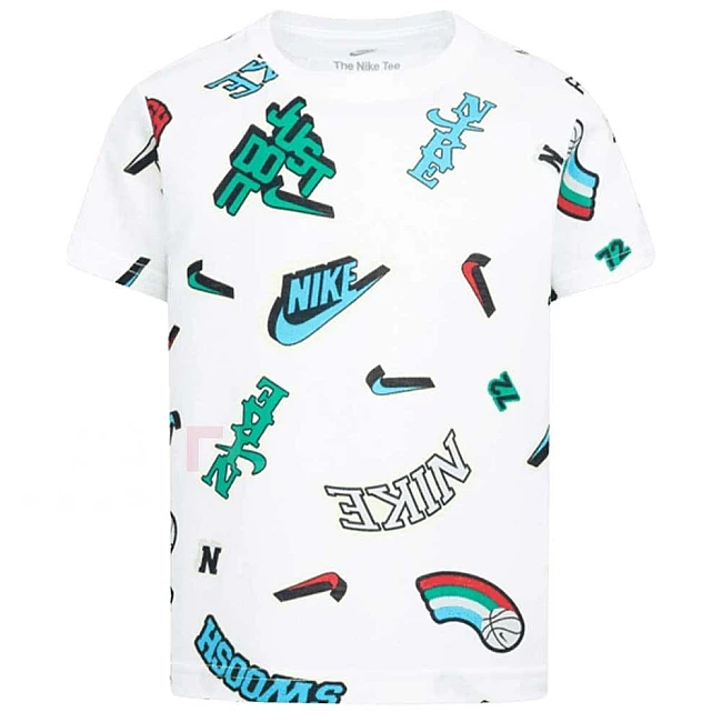 ДЕТСКА ТЕНИСКА ЗА МОМЧЕ NIKE 86M360-001 VARZITY AOP TEE БЯЛА