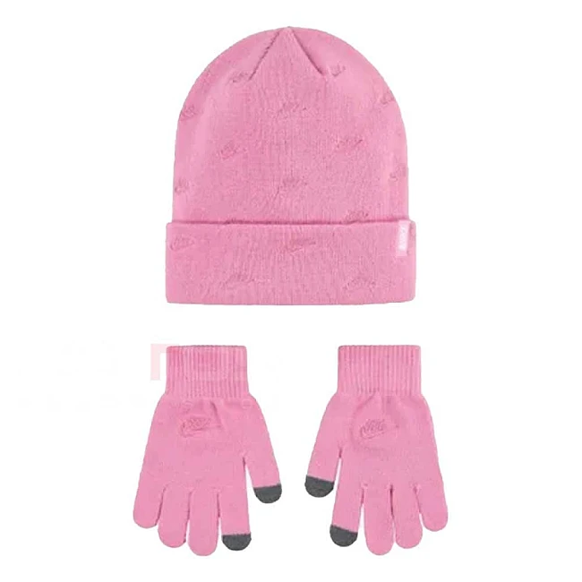 ДЕТСКА ЗИМНА ШАПКА И РЪКАВИЦИ NIKE 9A3092-ACG FUTURA TOSS APEX BEANIE SE РОЗОВИ