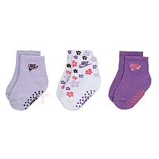 БЕБЕШКИ ЧОРАПИ ЗА МОМИЧЕ NIKE NN1094-P63 GIRLS 3PK GRIPPER ЛИЛАВИ/БЕЛИ