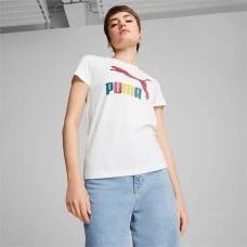 ДАМСКА ТЕНИСКА PUMA 62799302 CLASSICS MULTI COLOR LOGO TEE БЯЛА