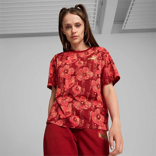 ДАМСКА ТЕНИСКА PUMA 68169213 ESS+ CLASS ACT AOP TEE ЧЕРВЕНА