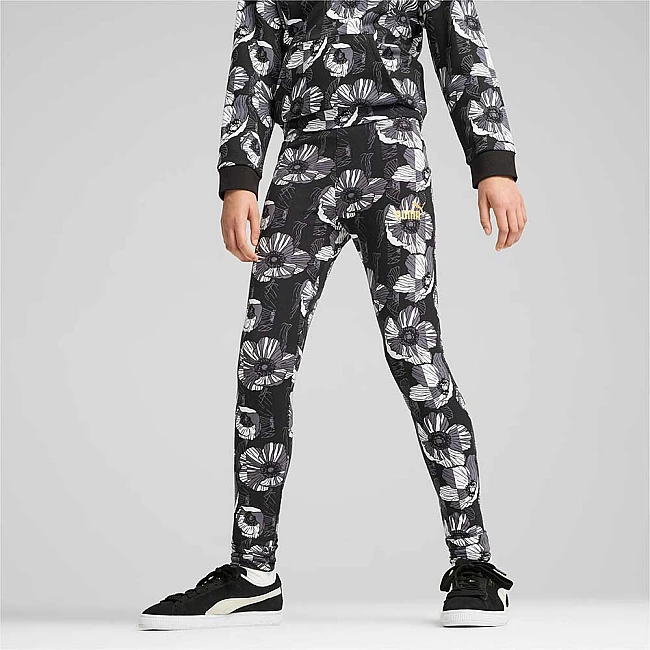 ДЕТСКИ КЛИН ЗА МОМИЧЕ PUMA 68177001 ESS+ CLASS ACT LEGGINGS AOP G ЧЕРЕН