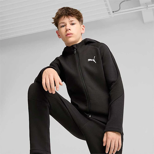 ДЕТСКО ГОРНИЩЕ ЗА МОМЧЕ PUMA 68180301 EVOSTRIPE FZ HOODIE DK B ЧЕРНО