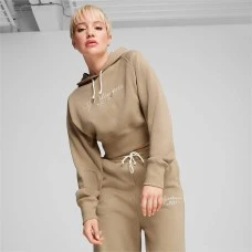 ДАМСКИ СУИТШЪРТ PUMA 62655967 CLASSICS+ RELAXED CROPPED HOODIE СВЕТЛОКАФЯВ