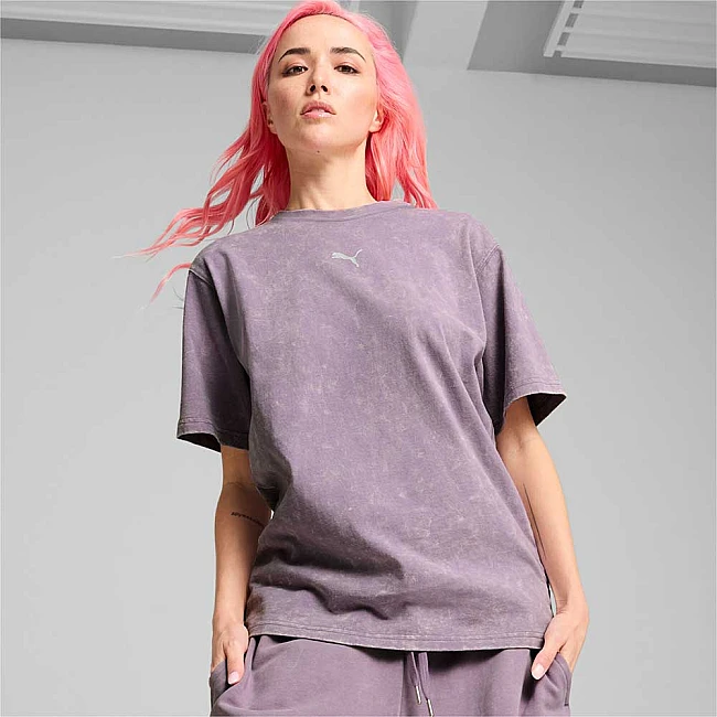 ДАМСКА ТЕНИСКА PUMA 62680130 DARE TO GYMWAY RELAXED WASHED TEE БЛЕДОЛИЛАВА