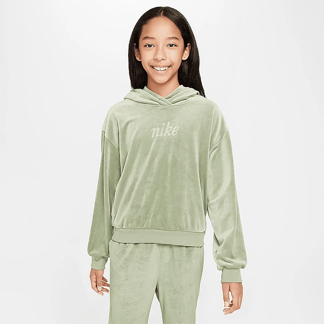 ДЕТСКИ СУИТШЪРТ ЗА МОМИЧЕ NIKE FZ5588-386 NSW PO HDY COZY ЗЕЛЕН