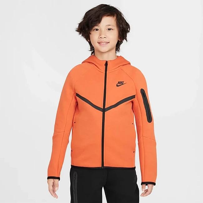 ДЕТСКО ГОРНИЩЕ NIKE HV5867-846 NSW TCH FLC FZ PD ОРАНЖЕВО