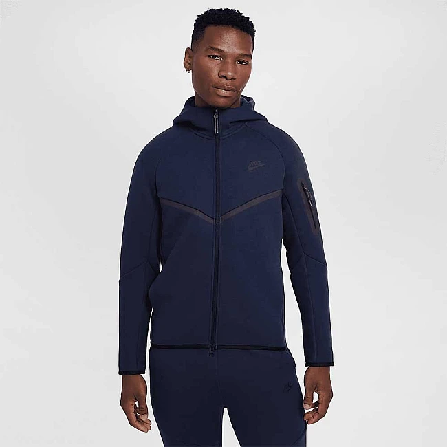 МЪЖКО ГОРНИЩЕ NIKE HV0949-451 TCH FLC FZ WR HOODIE ТЪМНОСИН