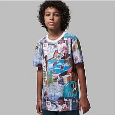 ДЕТСКА ТЕНИСКА ЗА МОМЧЕ NIKE 95D265-782 JORDAN MJ BROOKLYN COLLAGE AOP SS СИНЯ